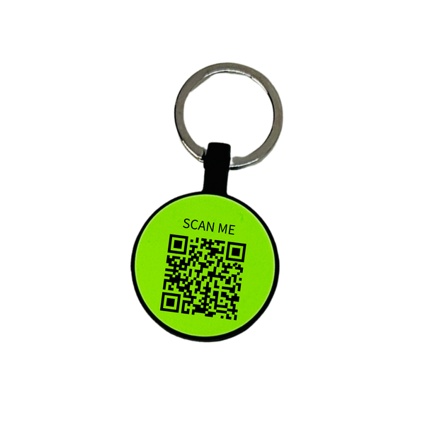 QR Coded Silicone Pet Tag Circle