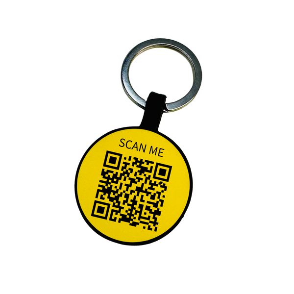 QR Coded Silicone Pet Tag Circle