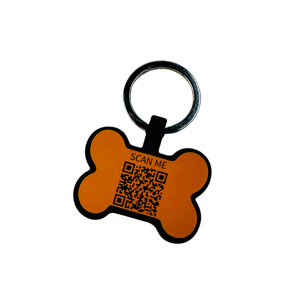 QR Coded Silicone Pet Tag Bone