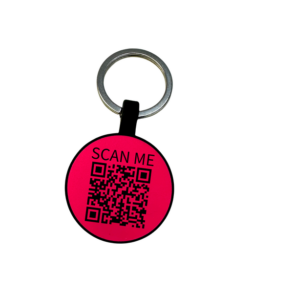 QR Coded Silicone Pet Tag Circle